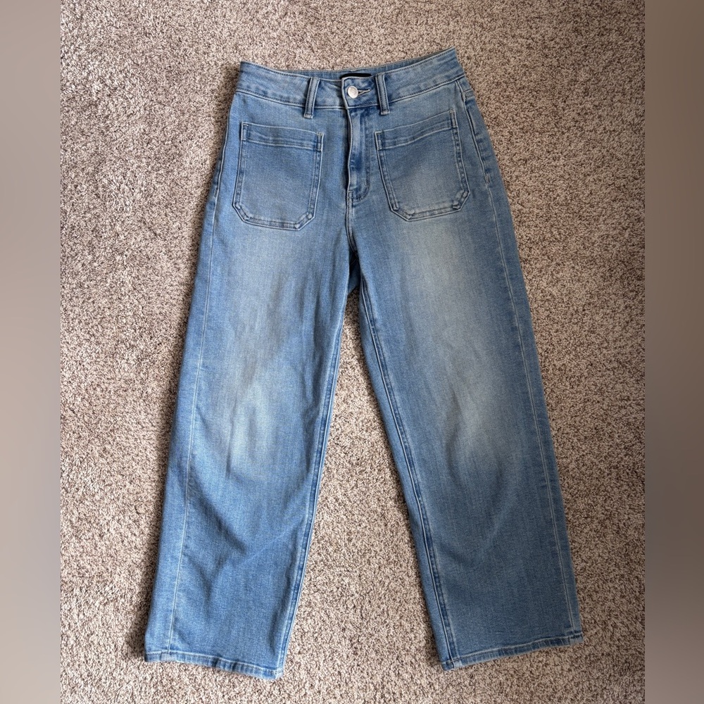 Quince Bella Stretch Patch Pocket Wide Leg Jeans Size 25 - Picture 3 of 10